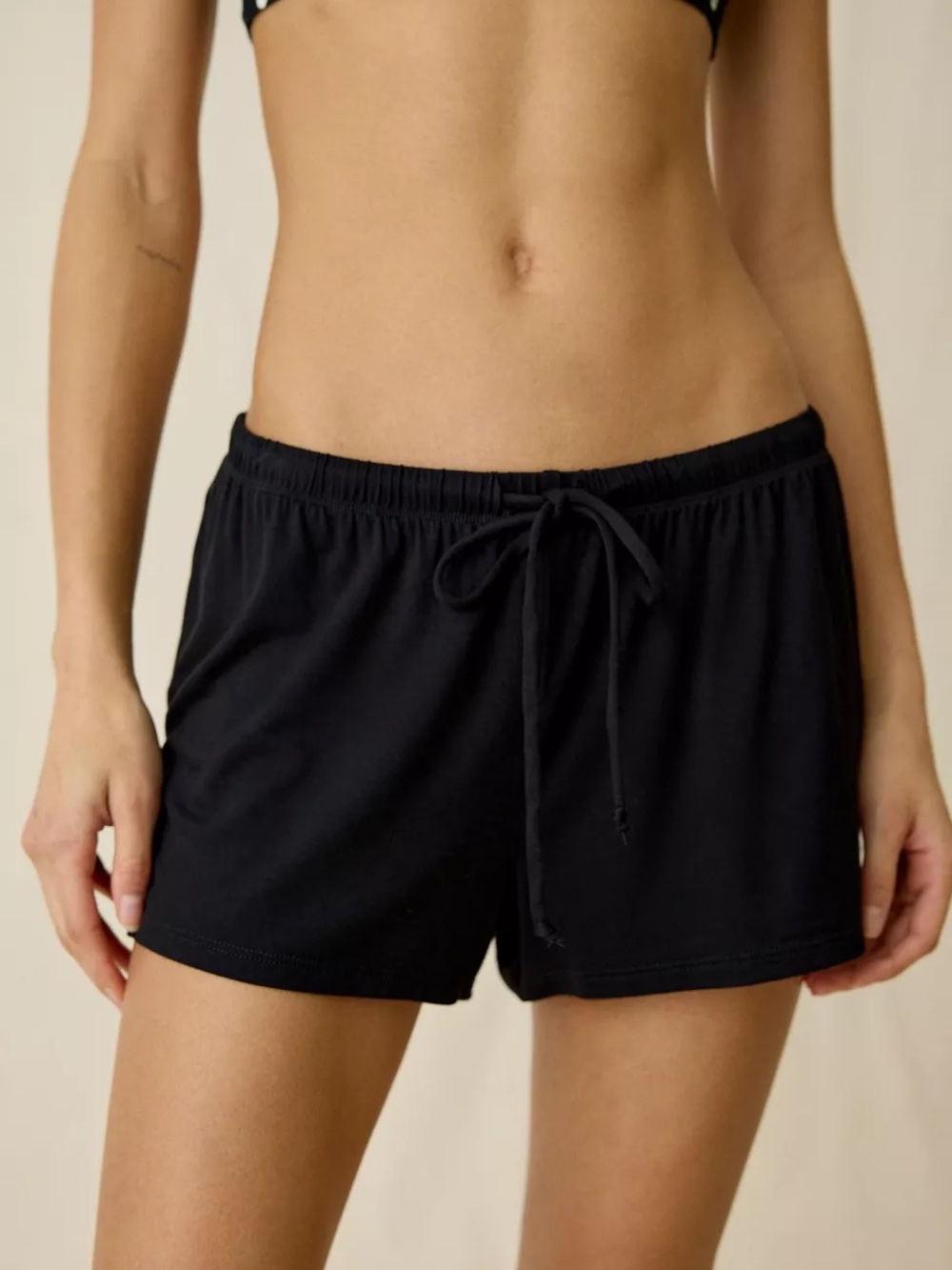 URBAN OUTFITTERS OUT FROM UNDER EASY MODE KNIT PULL-ON SHORTS, BLACK- XL